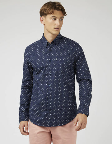 Ben Sherman L/S Shirt Polka Dot | Navy