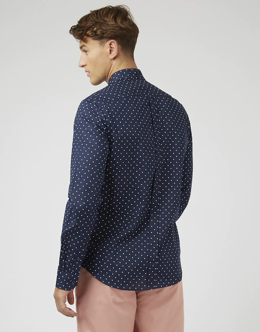 Ben Sherman L/S Shirt Polka Dot | Navy