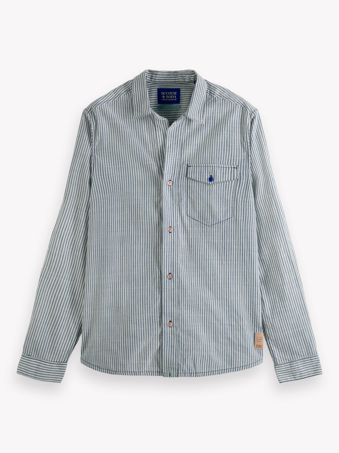 Scotch & Soda Regular Fit L/S Shirt | Indigo Striped