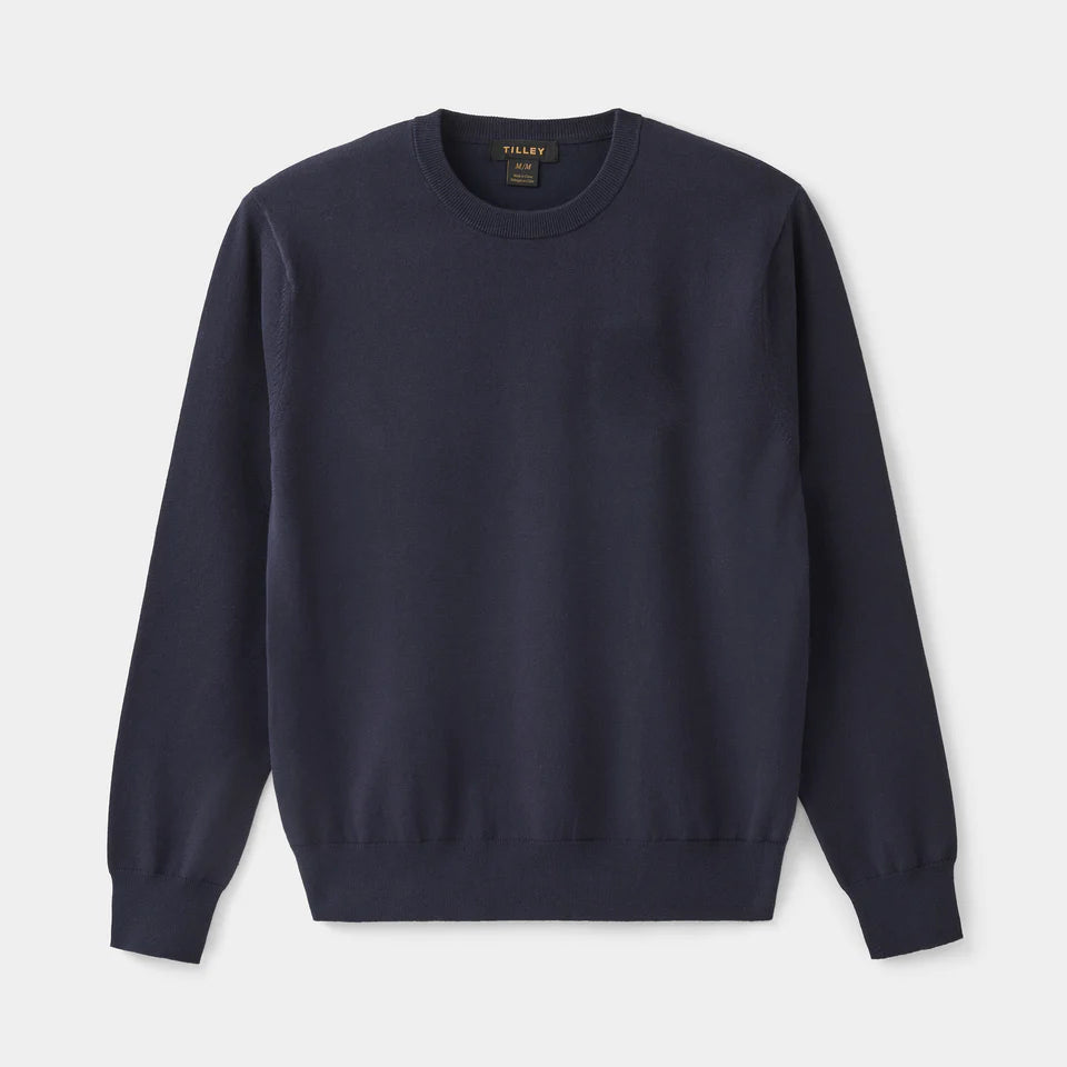 Tilley Mens High Twist Cotton Crew | Navy