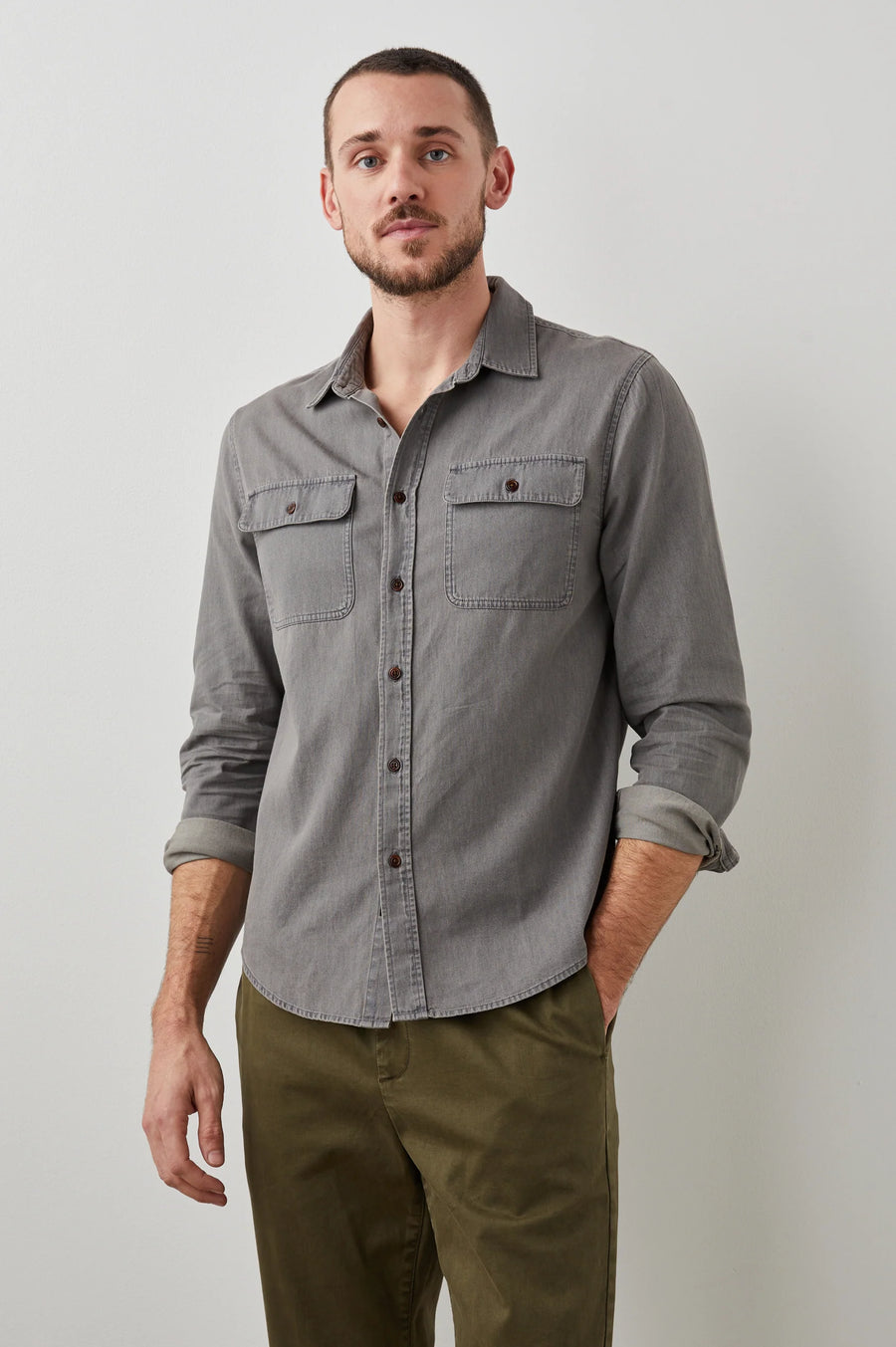 Rails Rhet L/S Shirt | Black Chambray