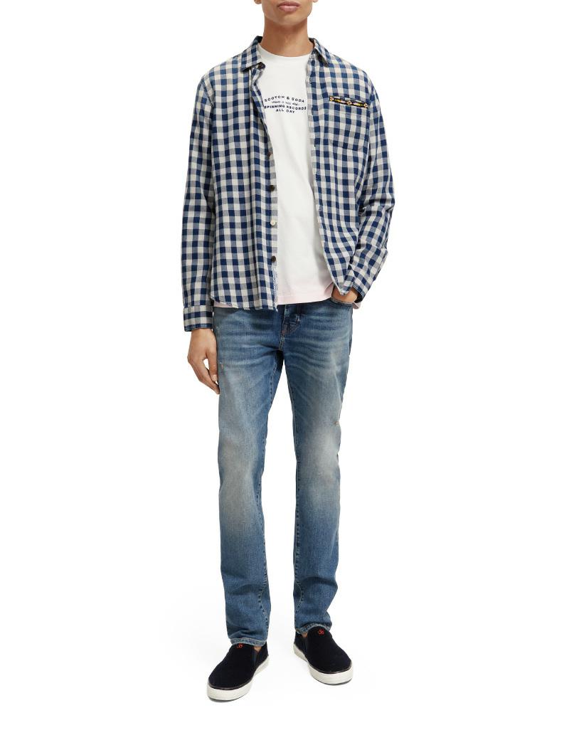 Scotch &amp; Soda Indigo Check Shirt | Beaded Smoke