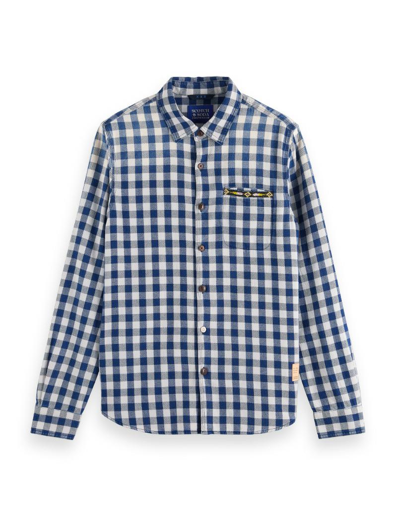 Scotch &amp; Soda Indigo Check Shirt | Beaded Smoke