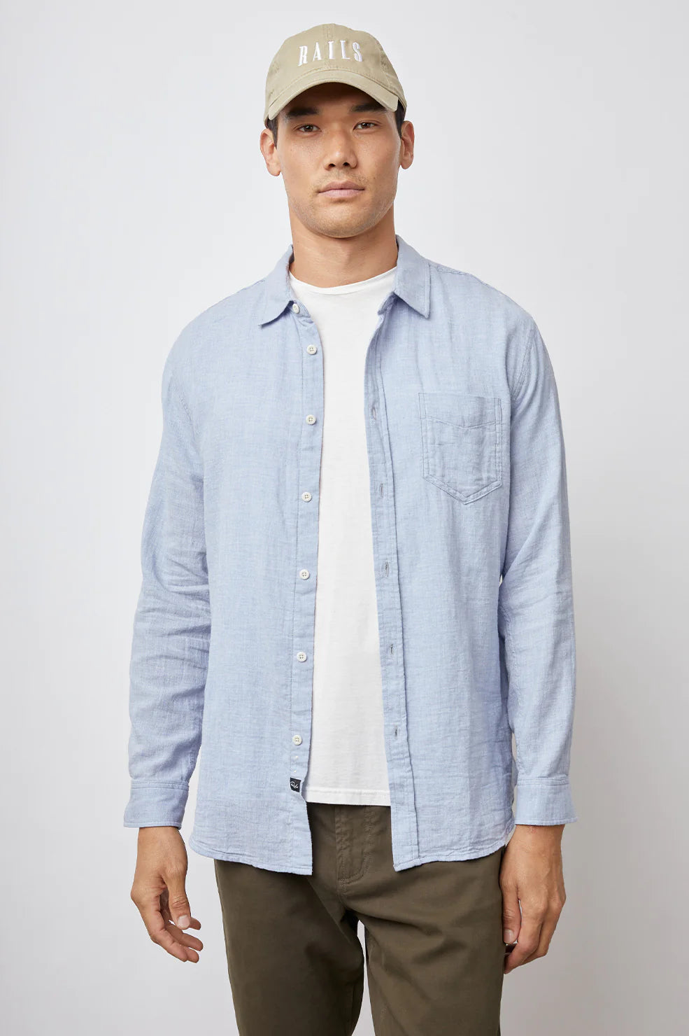Rails Wyatt L/S Shirt | Blue Melange