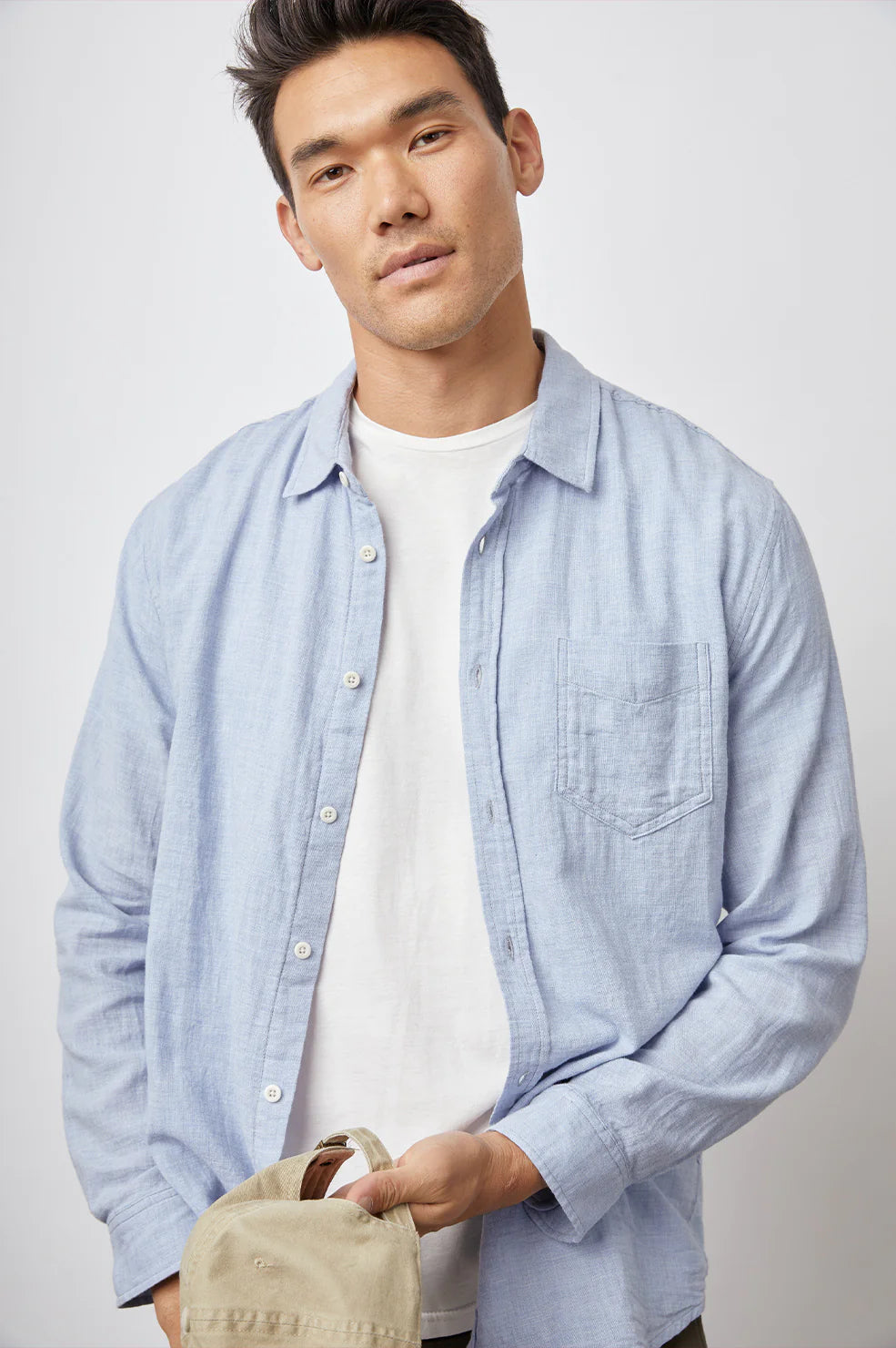 Rails Wyatt L/S Shirt | Blue Melange