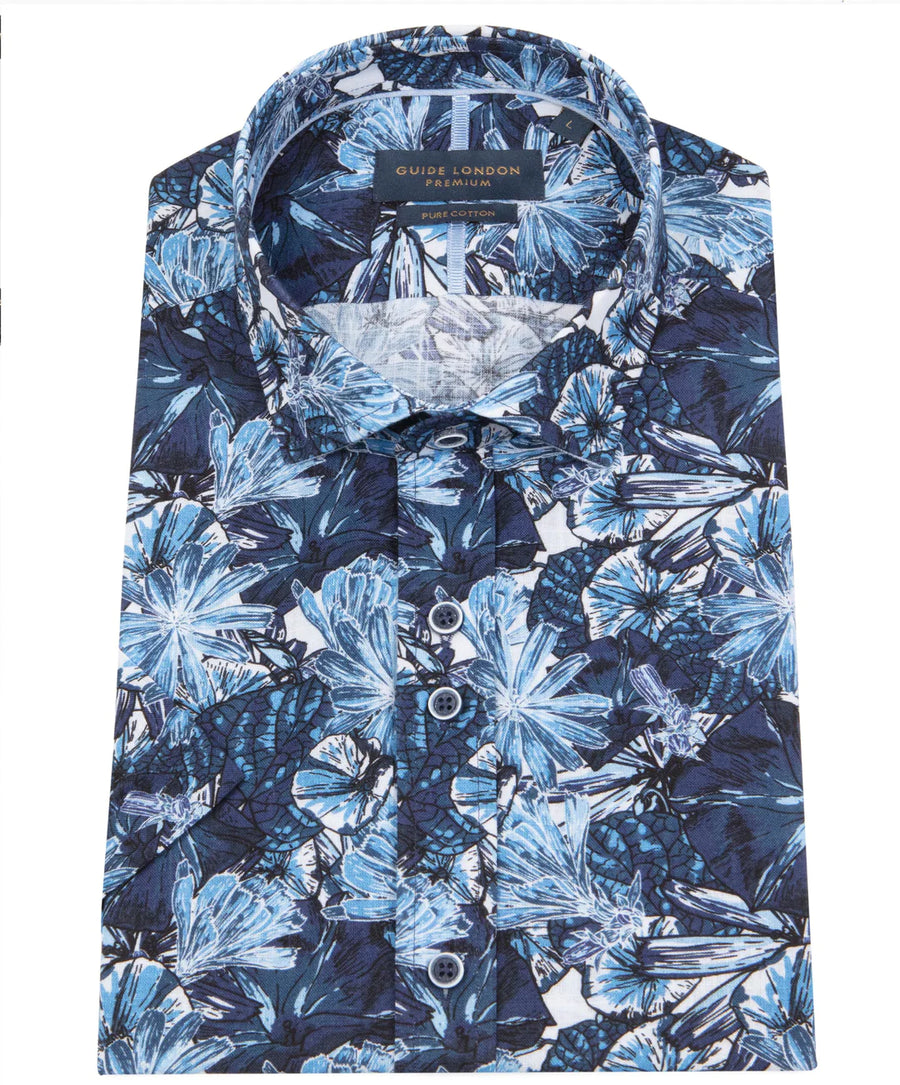 Guide London S/S Shirt | Navy Floral