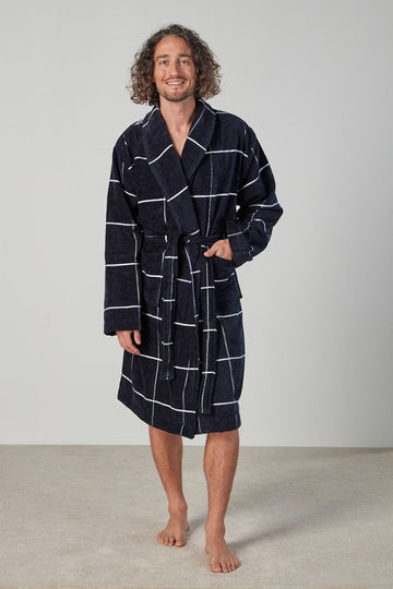 Baksana Marcus Velour Robe | Navy