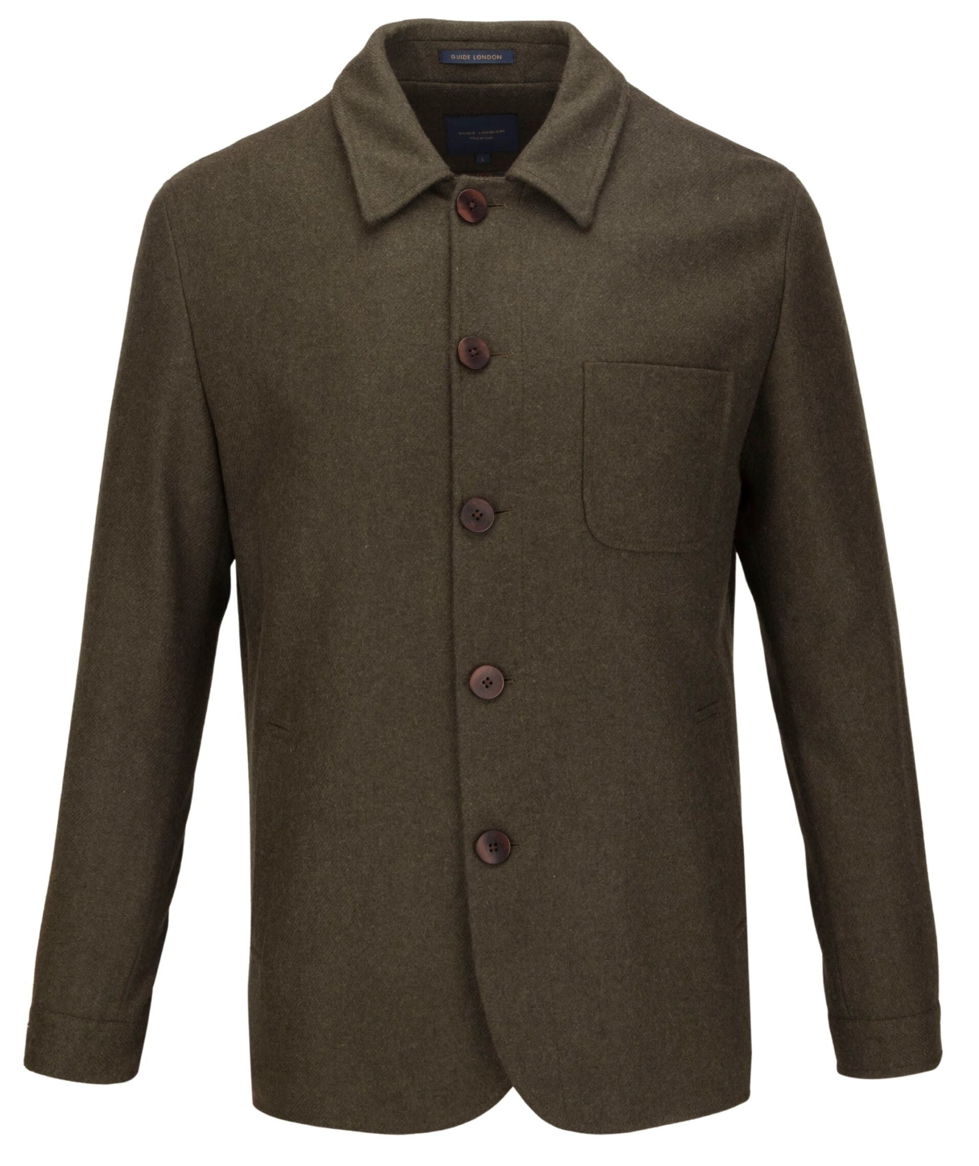 Guide London Italian Wool Blend Jacket | Olive