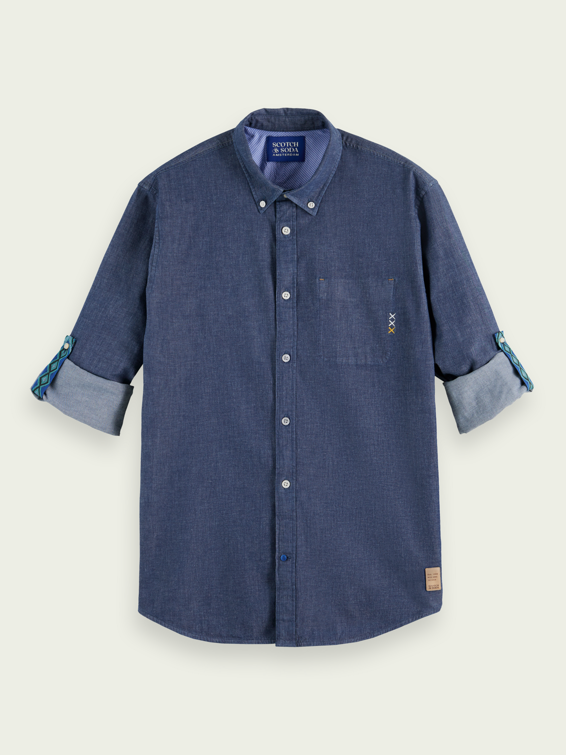 Scotch &amp; Soda Chambray L/S Shirt | Indigo Blue