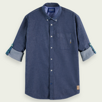 Scotch & Soda Chambray L/S Shirt | Indigo Blue