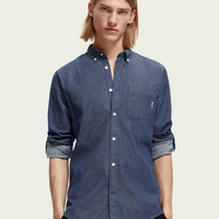 Scotch & Soda Chambray L/S Shirt | Indigo Blue