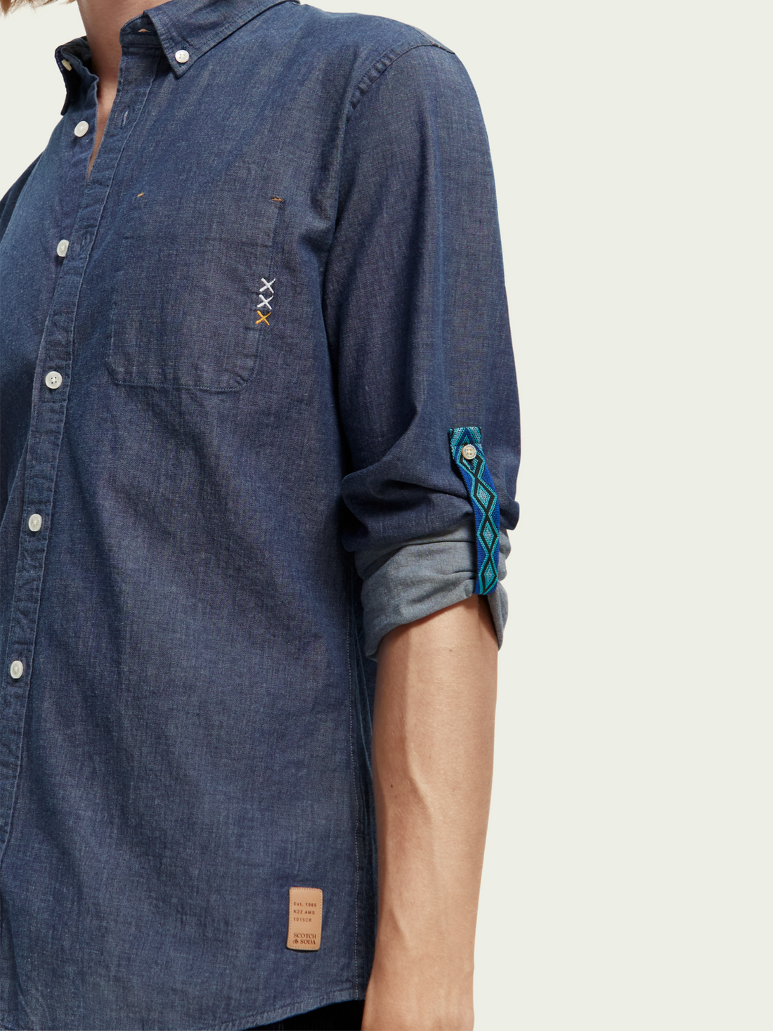 Scotch & Soda Chambray L/S Shirt | Indigo Blue