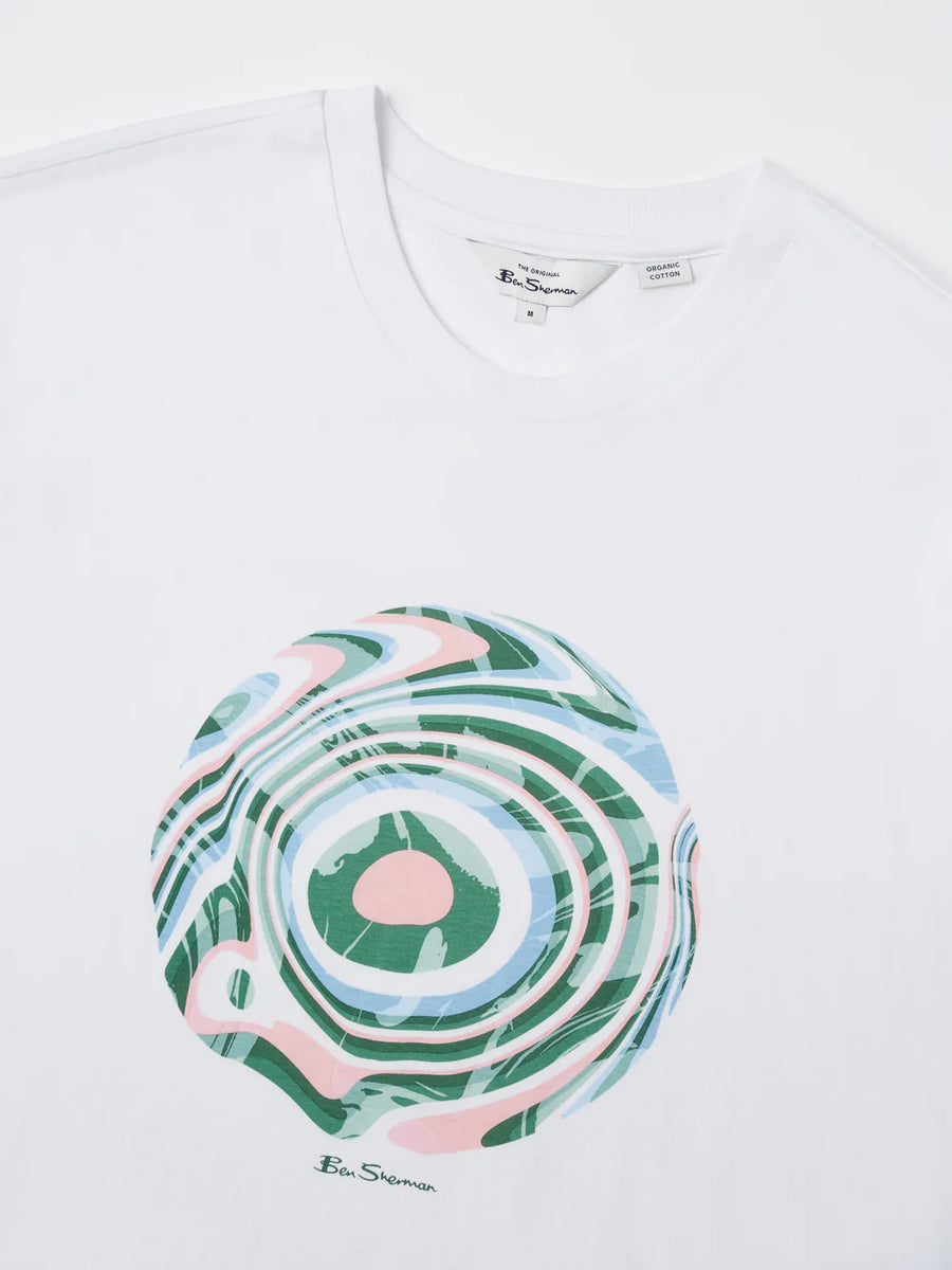 Ben Sherman Trippy Target Tee | White