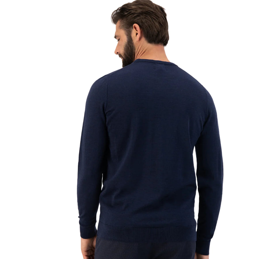 Dstrezzed Merino Crew Neck Jumper | Dark Blue
