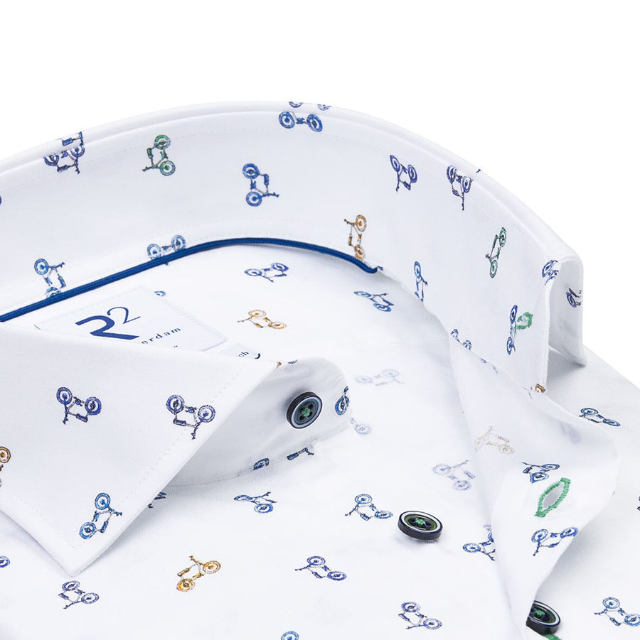 R2 Bikes Poplin L/S Shirt | White