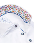 R2 Widespread Fine Twill L/S Shirt | White & Stitch