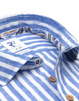 R2 Widespread Linen L/S Shirt | Blue & White Stripe