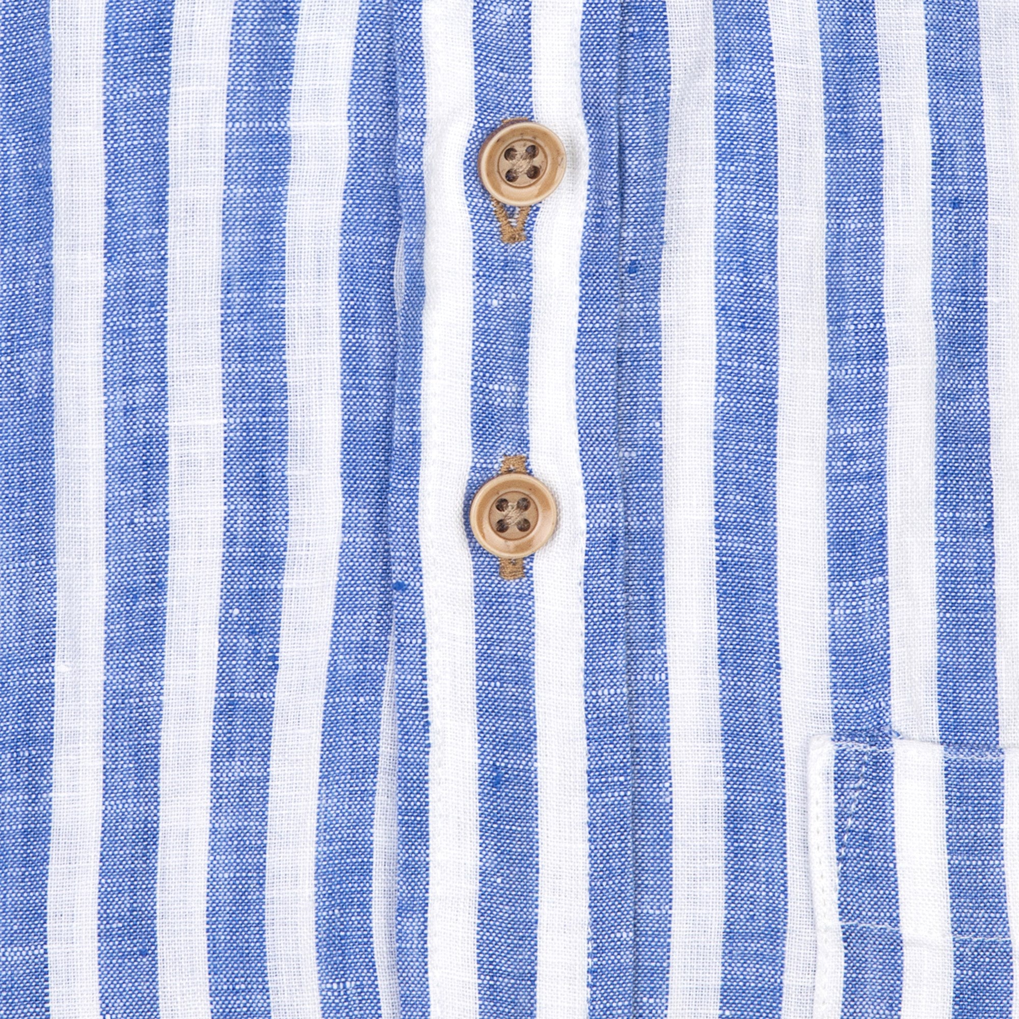 R2 Widespread Linen L/S Shirt | Blue &amp; White Stripe