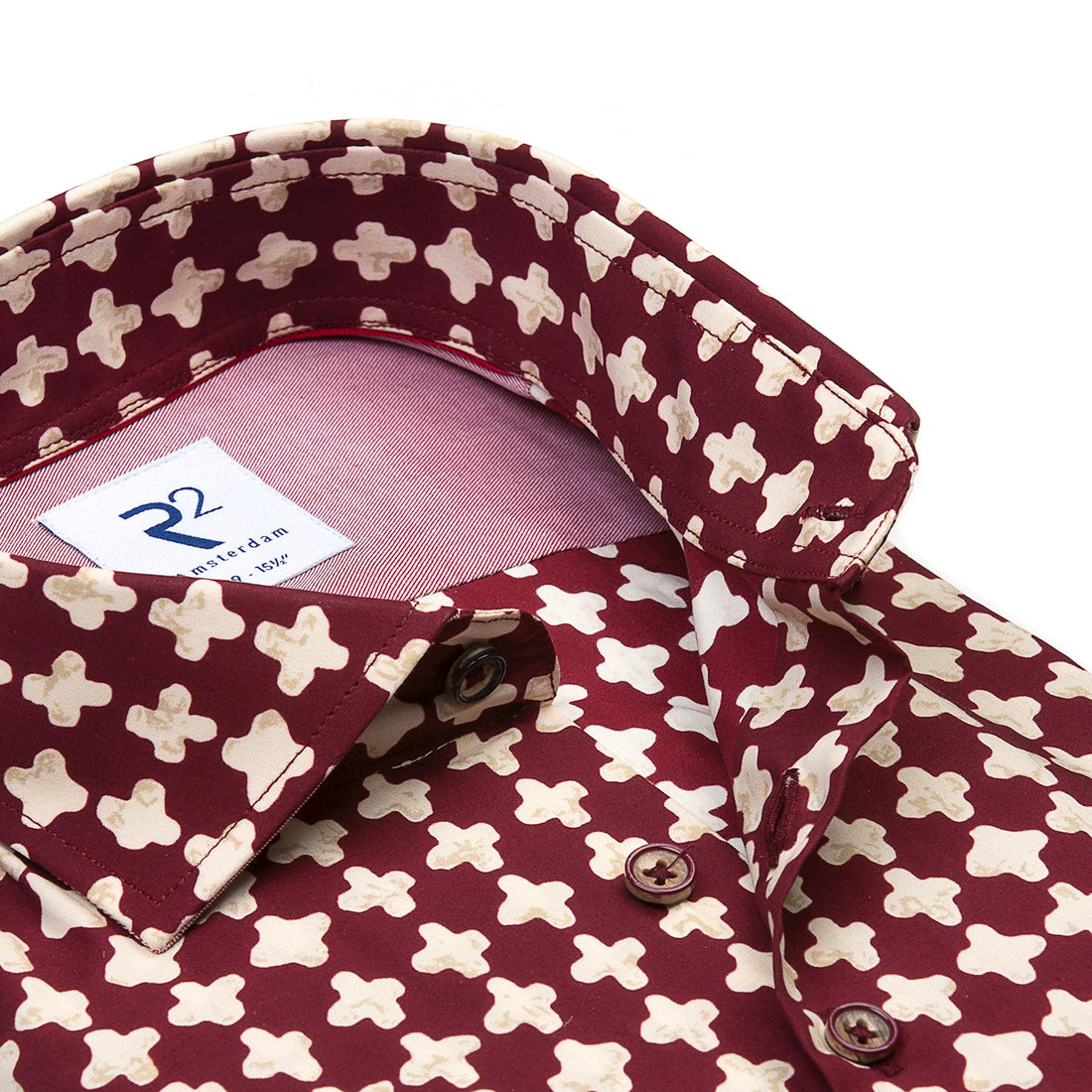 R2 Widespread L/S Shirt | Bordeaux Stars
