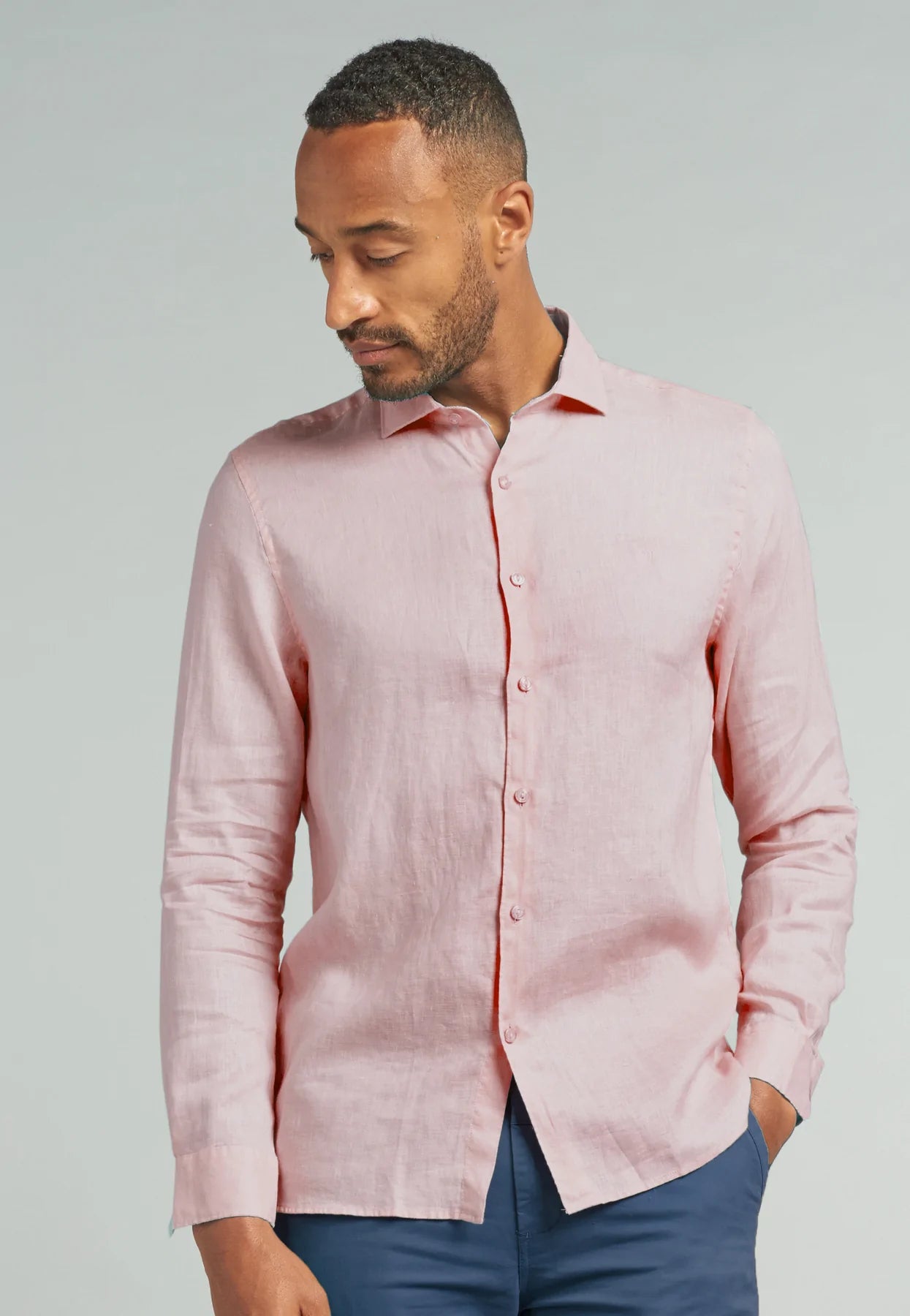 Dstrezzed Jagger L/S Linen Shirt | Pink