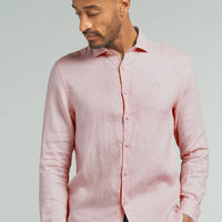 Dstrezzed Jagger L/S Linen Shirt | Pink