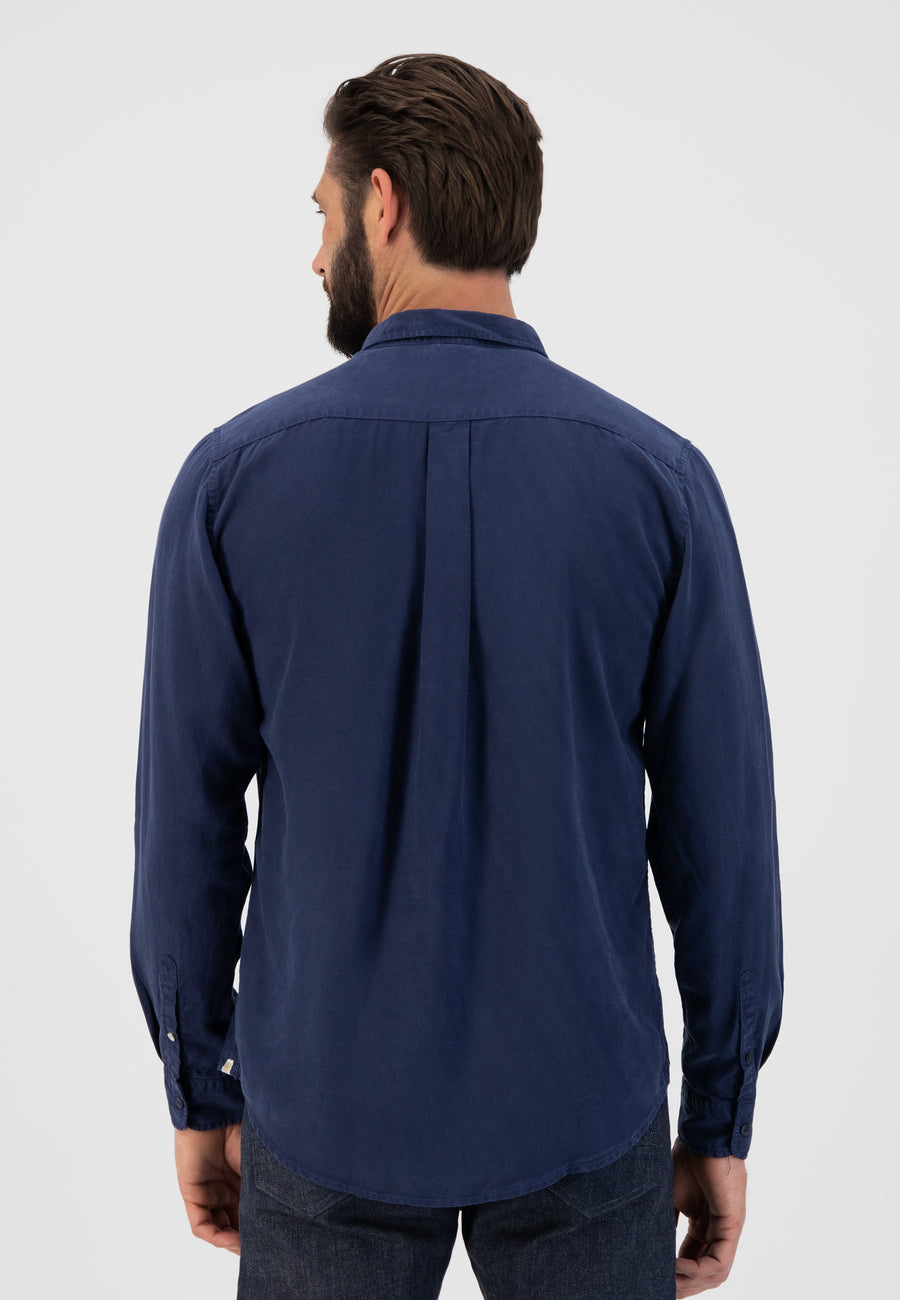 Dstrezzed L/S Tencel Shirt | Indigo Blue