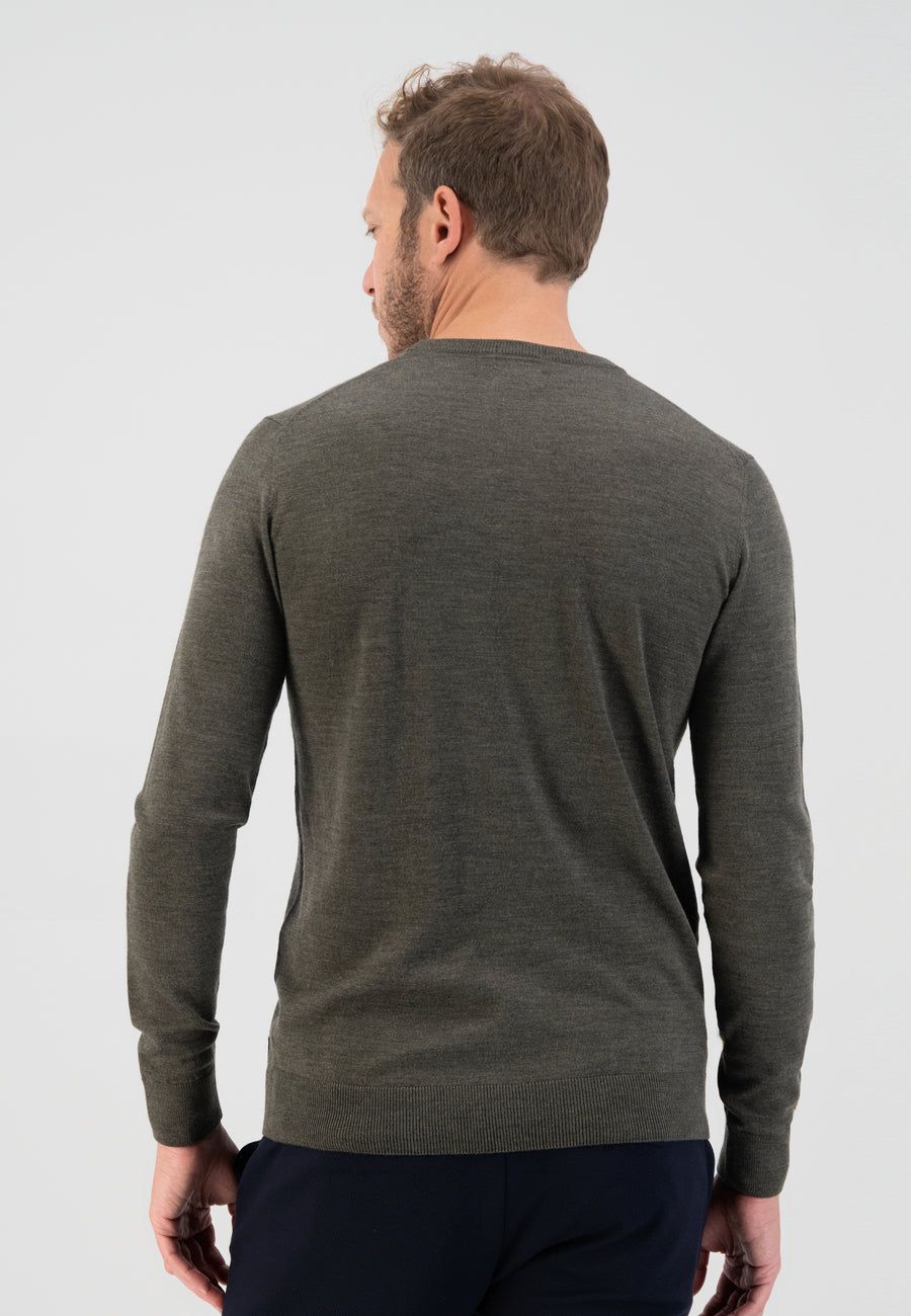 Dstrezzed Merino Crew Neck Jumper | Dark Green