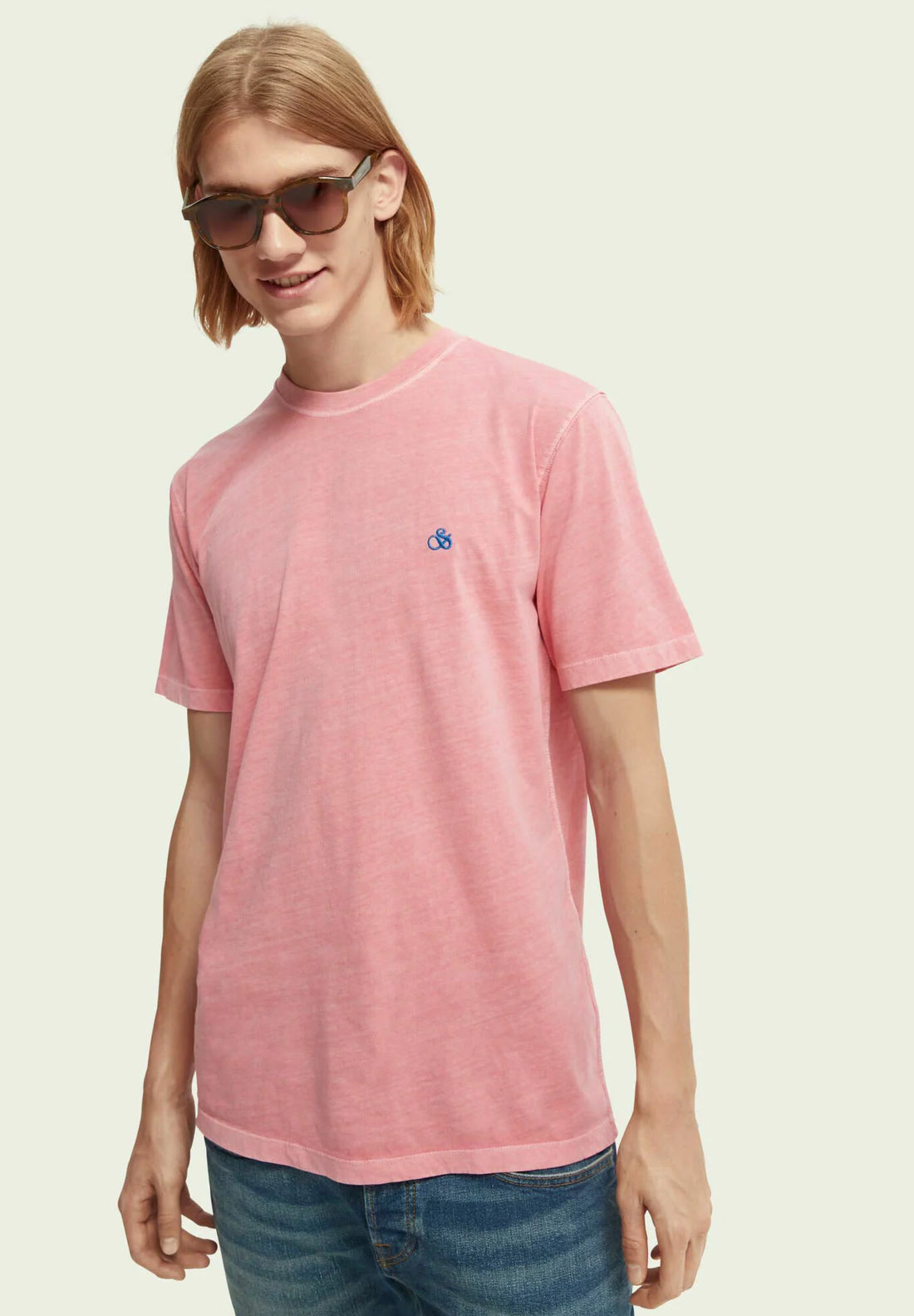 Scotch & Soda Garment-dyed T-Shirt | Candy or Blue