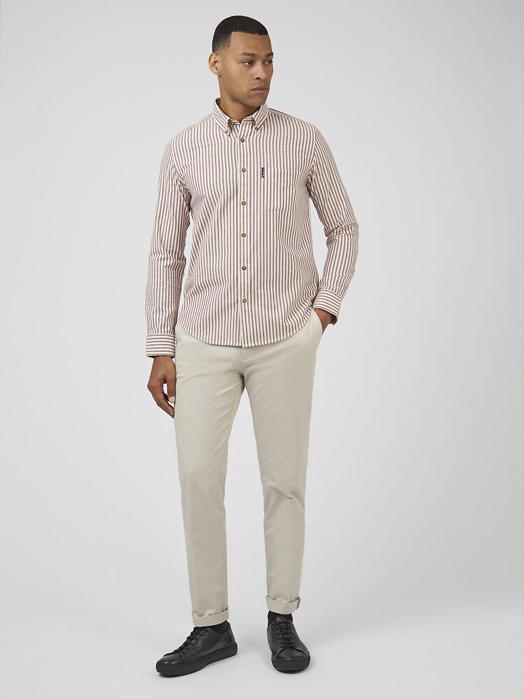 Ben Sherman Recycled Cotton Oxford | Red Stripe