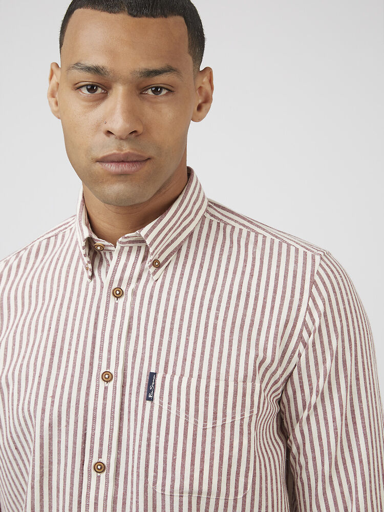 Ben Sherman Recycled Cotton Oxford | Red Stripe