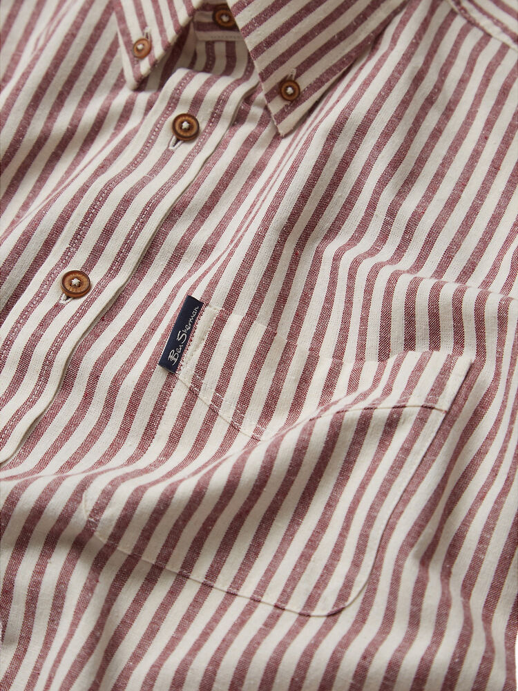 Ben Sherman Recycled Cotton Oxford | Red Stripe