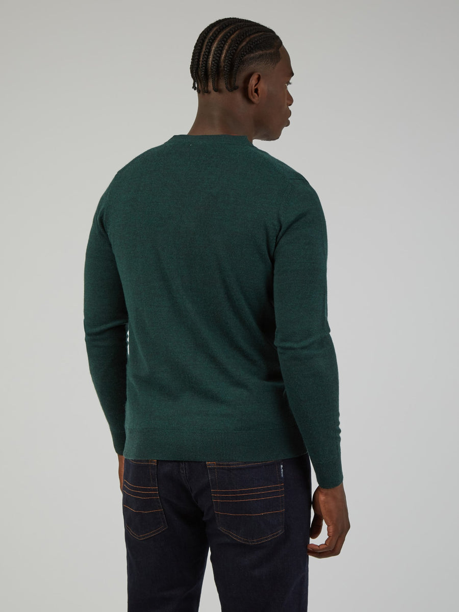 Ben Sherman Merino Blend Cardigan | Dark Green or Black