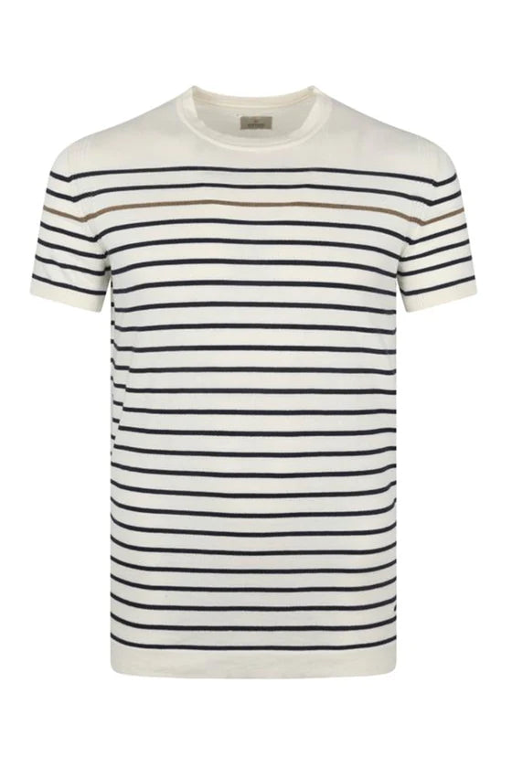 Dstrezzed Knit Stripe S/S T-Shirt | White