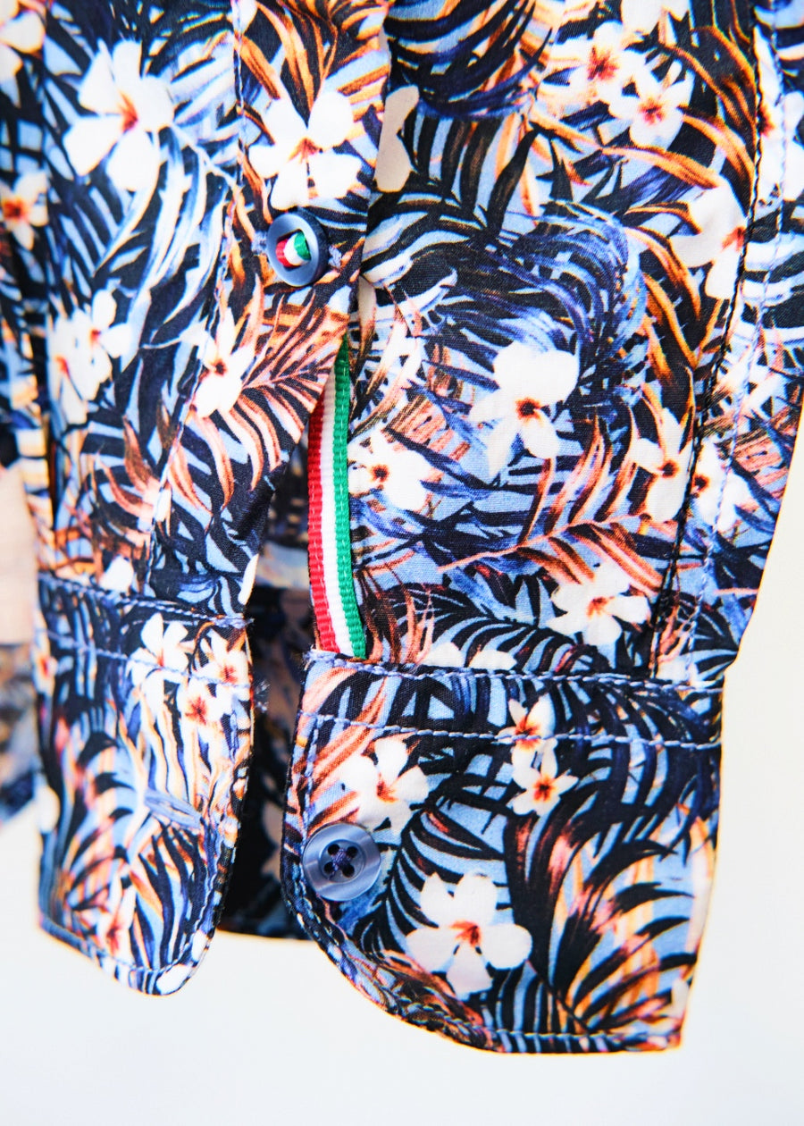 Fil Noir Treviso L/S Shirt | Blue/Brown