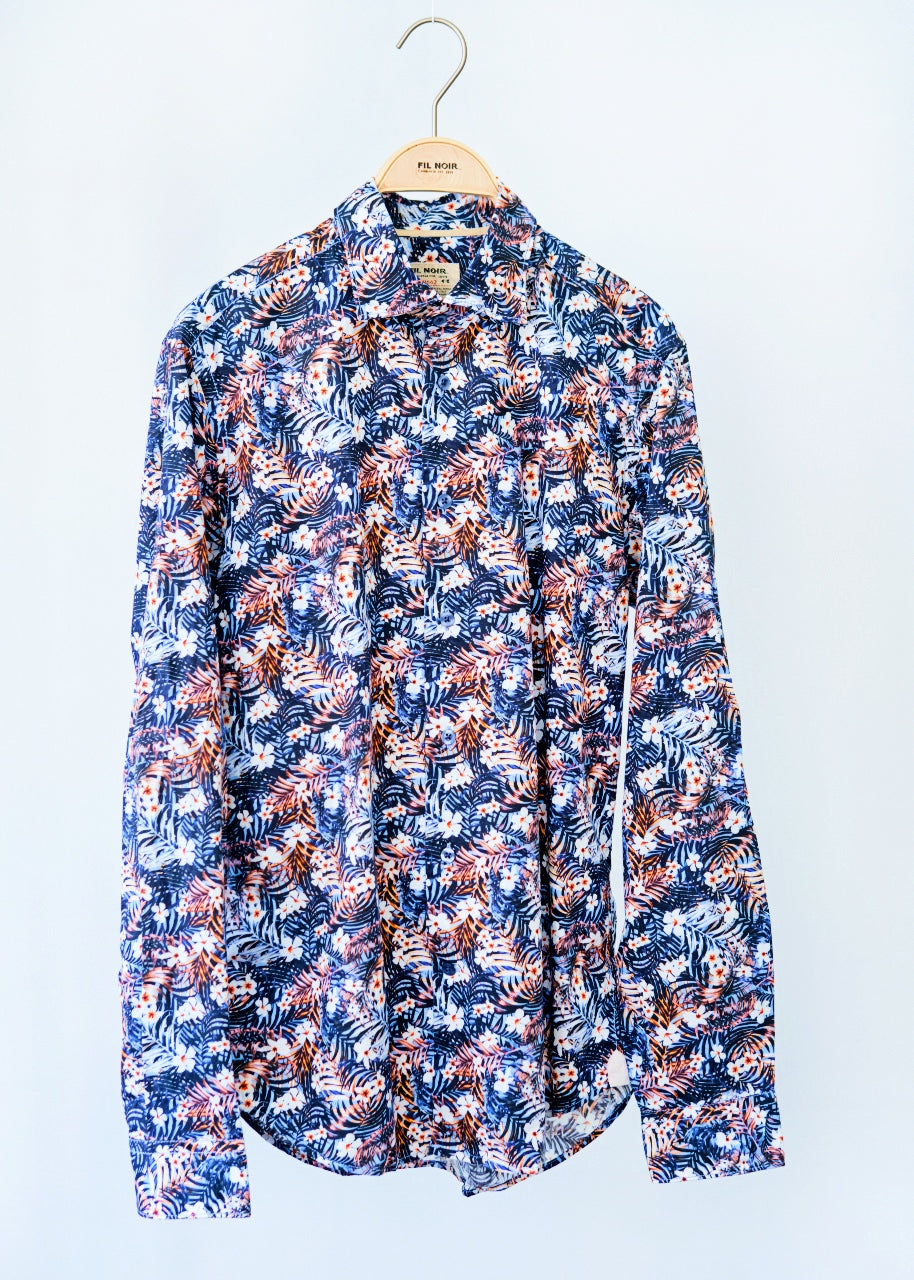 Fil Noir Treviso L/S Shirt | Blue/Brown