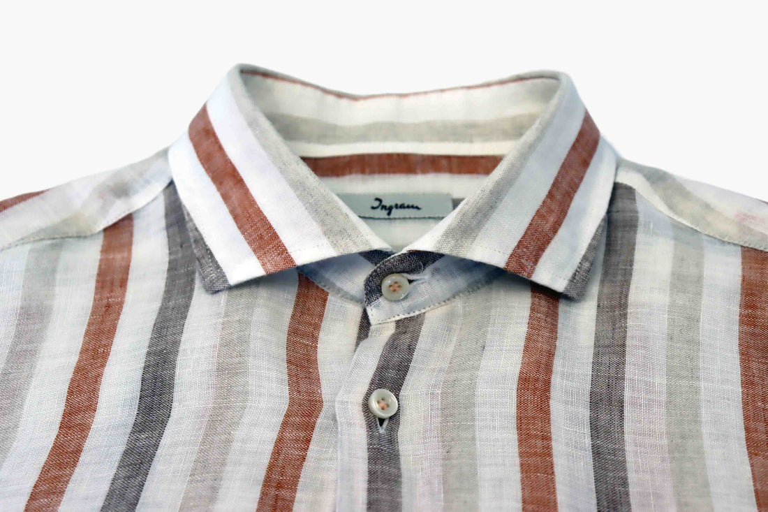 Ingram L/S Linen Shirt | Summer Stripe
