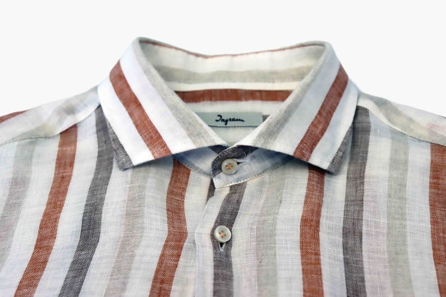 Ingram L/S Linen Shirt | Summer Stripe