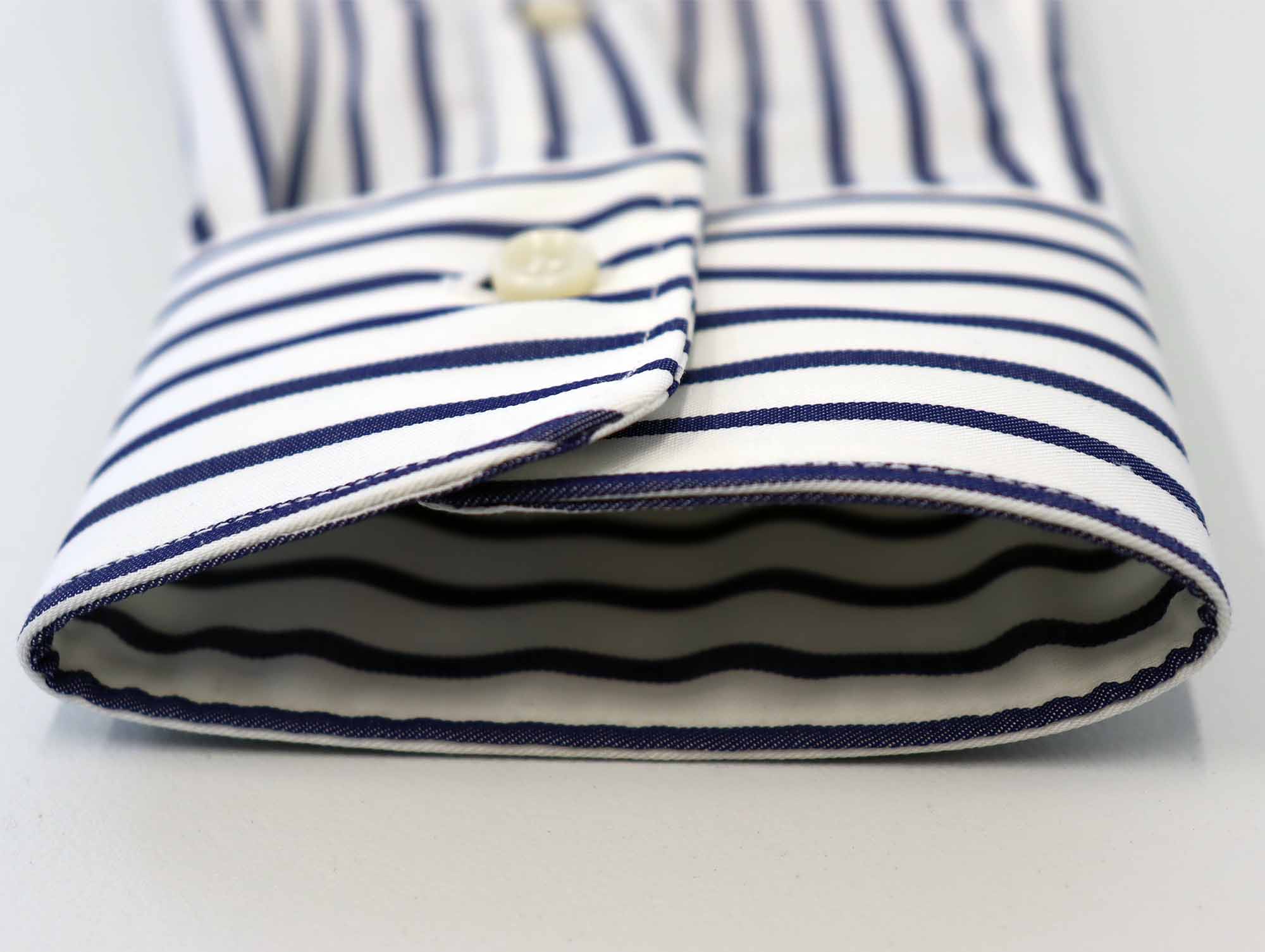 Ingram L/S Business Shirt | White &amp; Blue Chalk Stripe