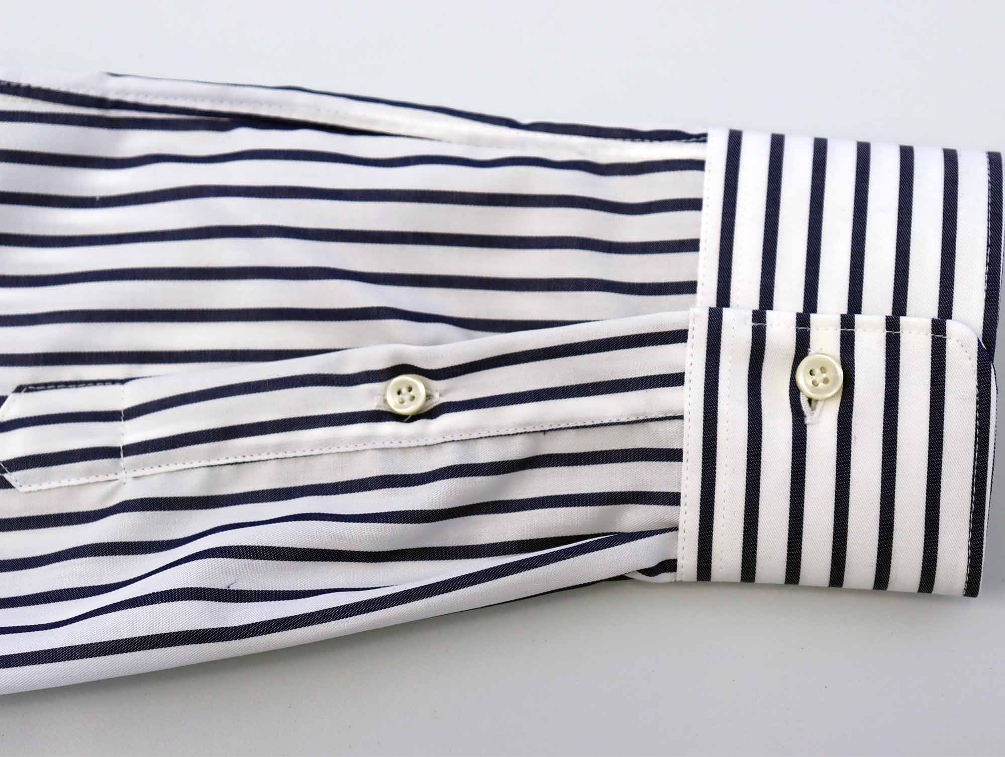 Ingram L/S Business Shirt | White &amp; Blue Chalk Stripe