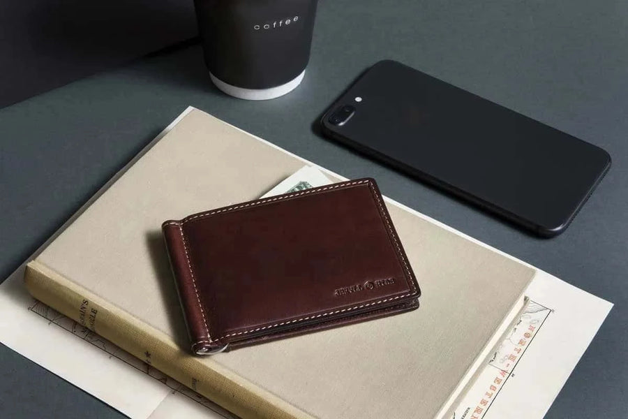 Jekyll & Hide Leather Money Clip Wallet | Coffee