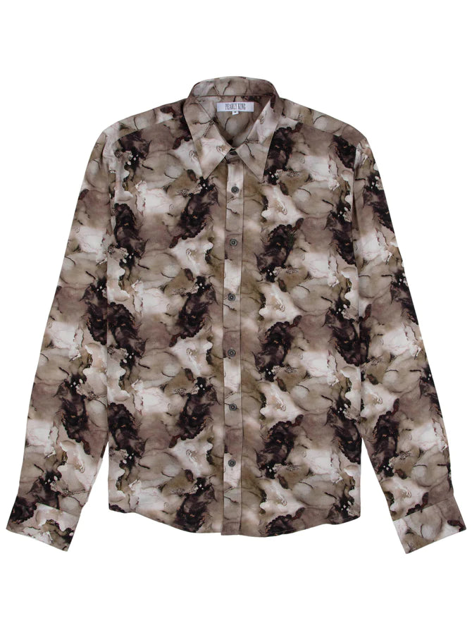 Pearly King Prone L/S Shirt | Marbled Green