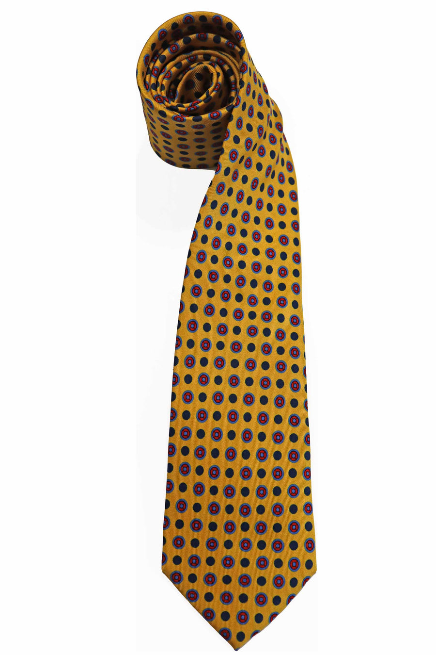 Rembrandt Tie | Yellow Red Navy Dot