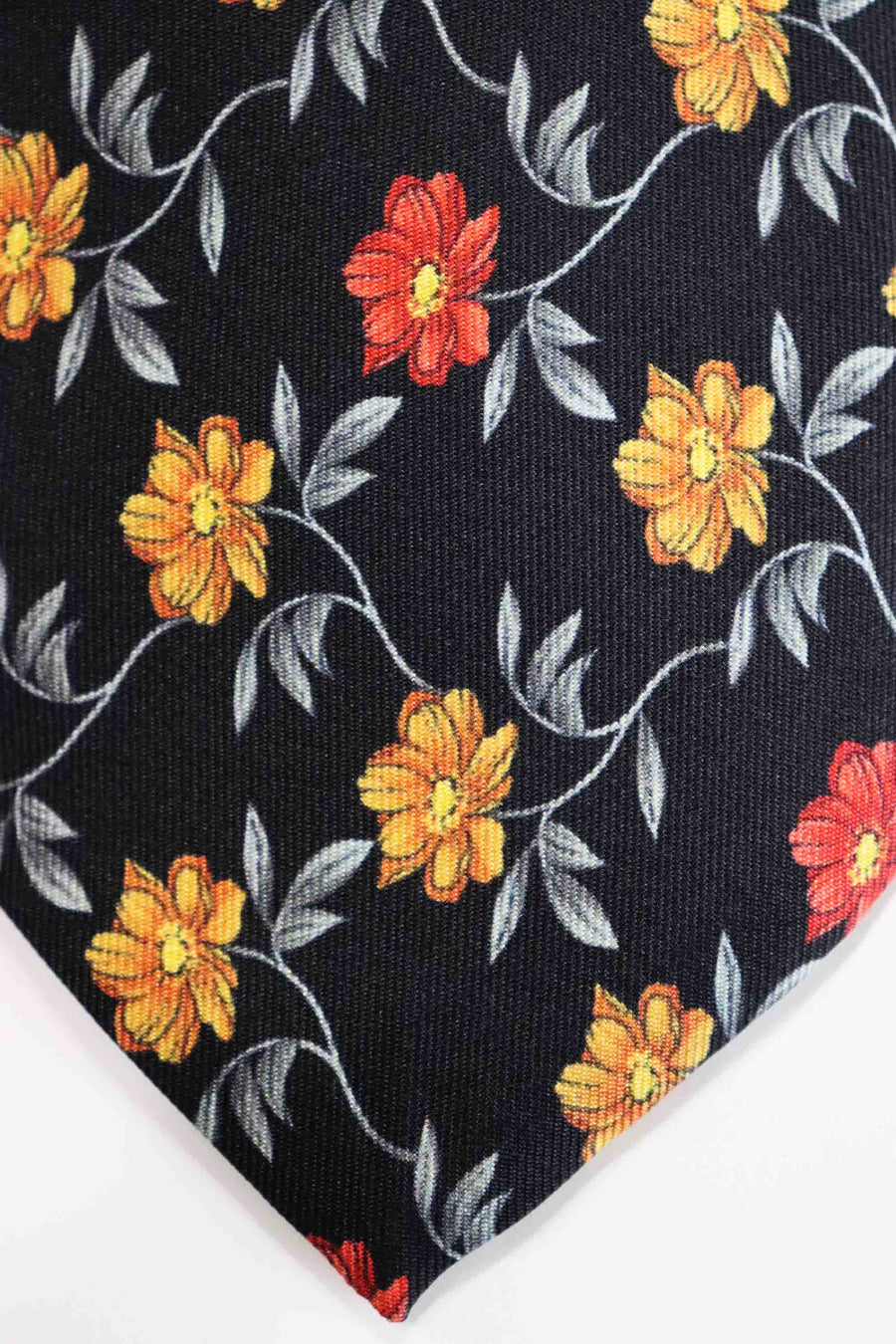 Rembrandt Tie | Black Yellow Red Floral