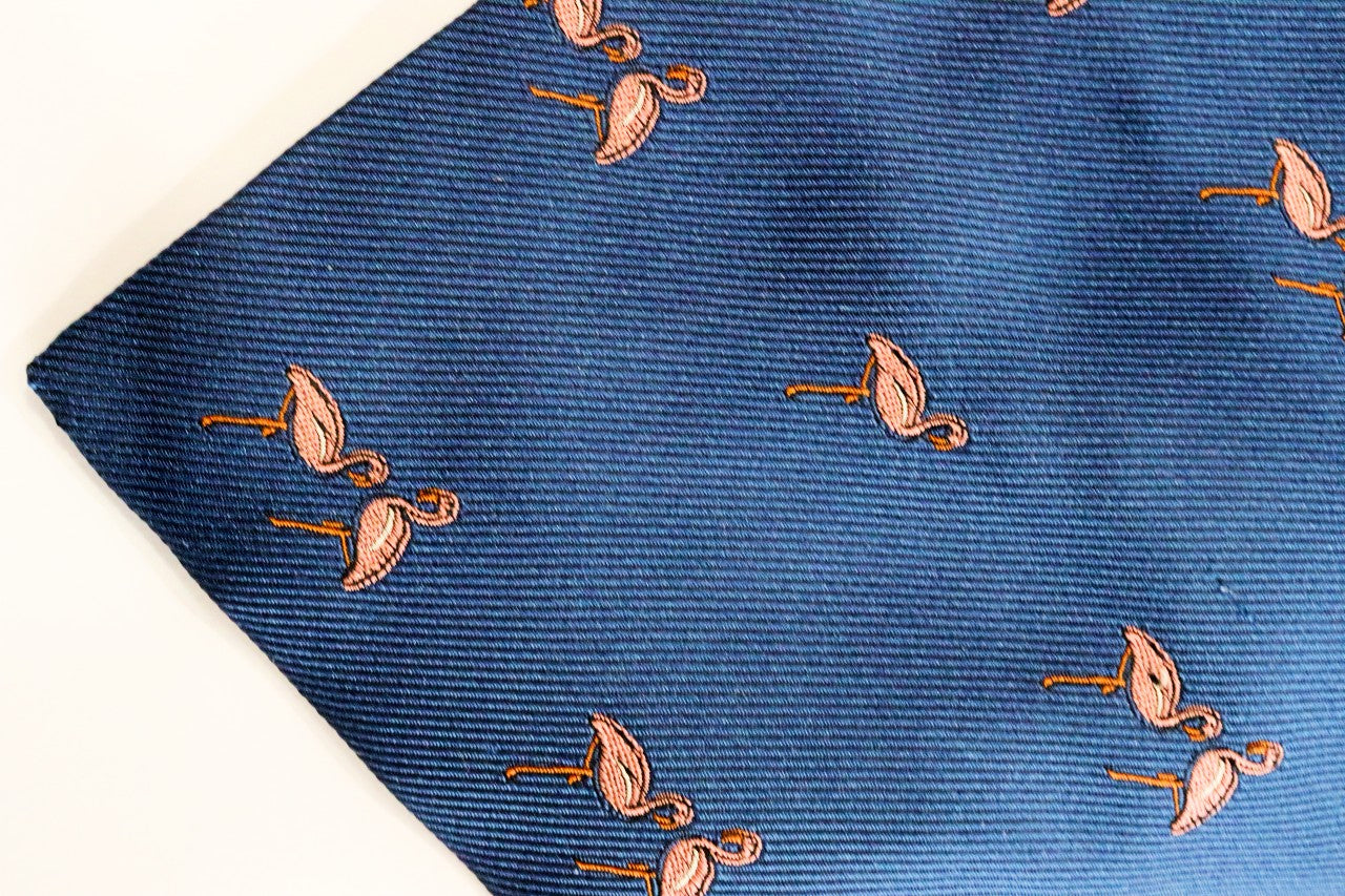 Tino Cosma Tie | Royal Blue Flamingo