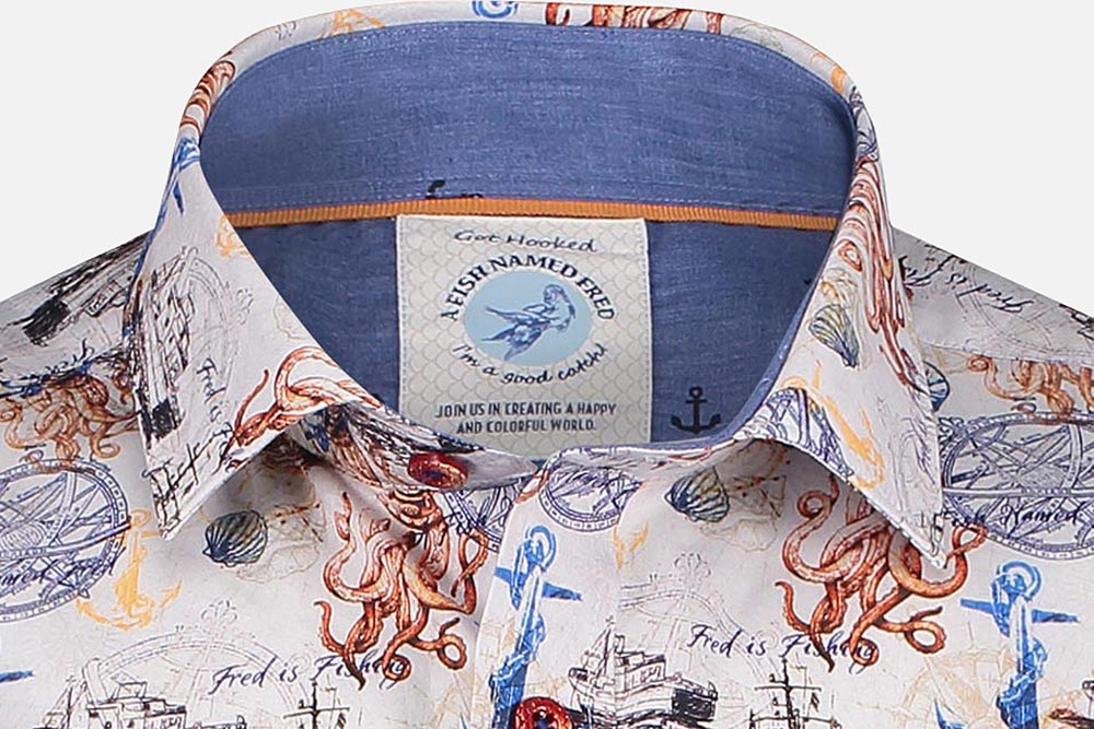 A Fish Named Fred Treasure Map L/S Shirt | Off-White