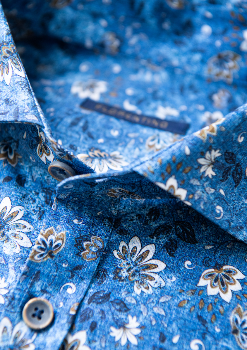 Florentino  L/S Shirt | Denim Flowers