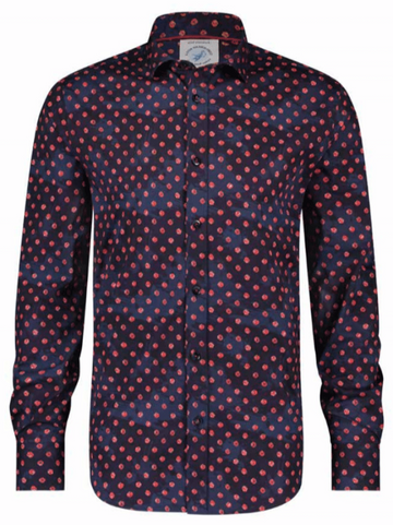 A Fish Named Fred L/S Shirt Snow Flake | Navy/Red