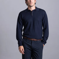 Cutler & Co Galen Knit L/S Polo | Thunderstorm