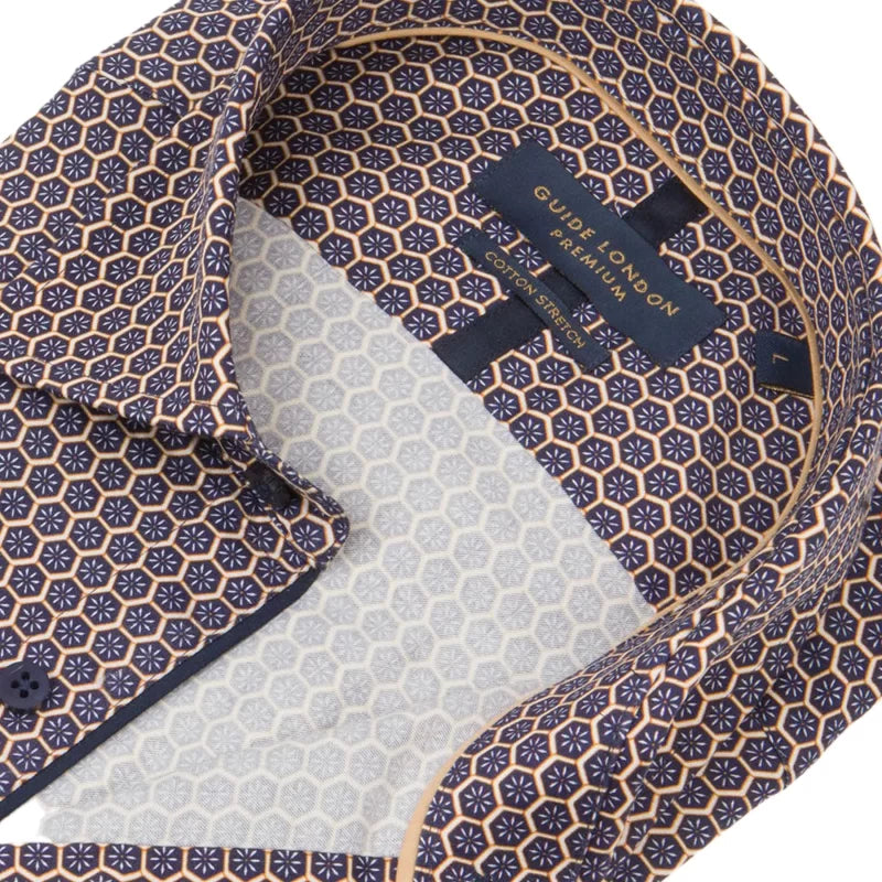 Guide London L/S Shirt | Navy/Gold