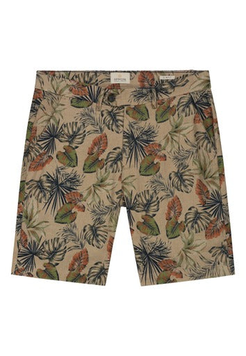 Dstrezzed Chino Shorts | Leaves Sepia & Navy